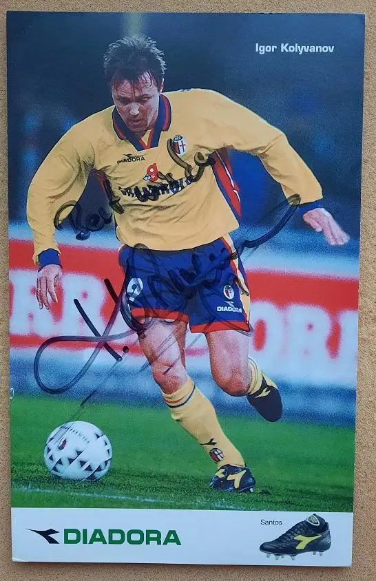 1998 автограф Игорь Колыванов Болонья Италия ФШМ Динамо Москва