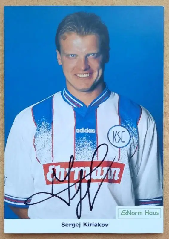 1996 автограф Сергей Кирьяков Карлсруэ Германия ФШМ Динамо Москва 4