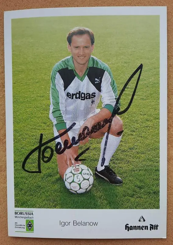 1989 автограф Игорь Беланов Боруссия Мёнхенгладбах Германия Одесса Киев