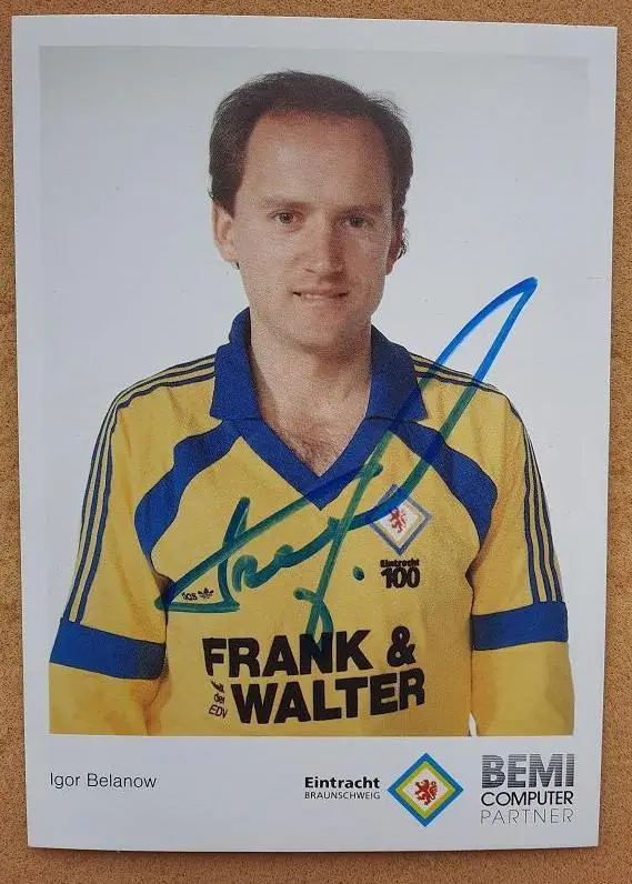 1991 автограф Игорь Беланов Айнтрахт Брауншвейг Германия Одесса Киев