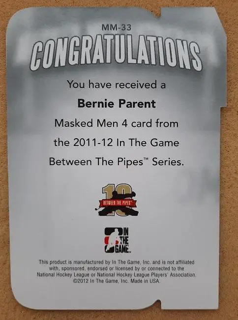 НХЛ Бернард Парент Филадельфия Флайерз № MM - 33 1