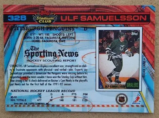 НХЛ Ульф Самуэльссон Питтсбург Пингвинз № 328 1