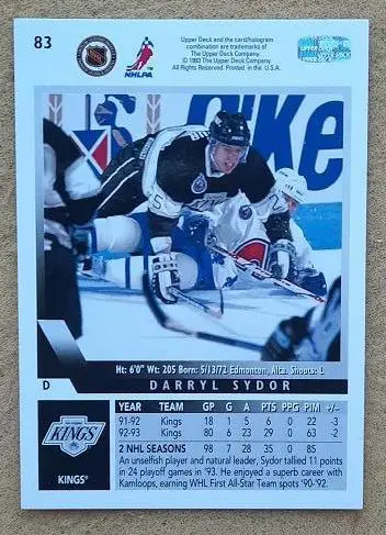 НХЛ Дэррил Сидор Лос-Анжелес Кингз № 83 1