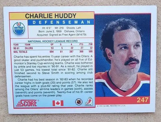 НХЛ Чарли Хадди Эдмонтон Ойлерз № 247 кан 1