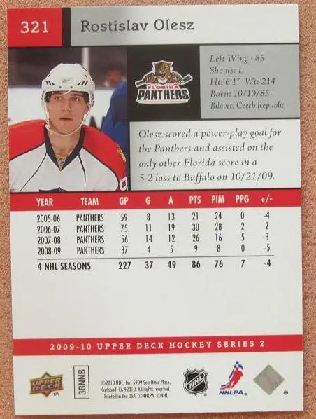 НХЛ Ростислав Олеш Флорида Пантерз № 321 1