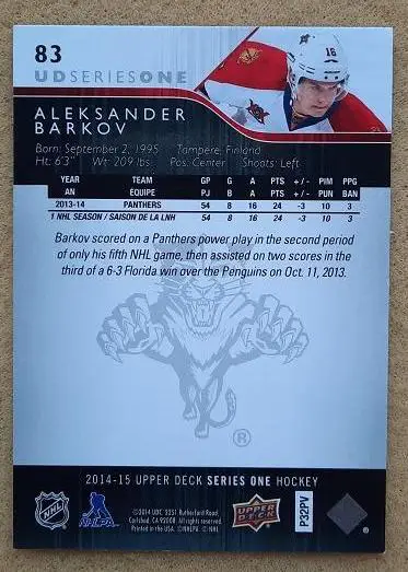 НХЛ Александр Барков Флорида Пантерз № 83 1