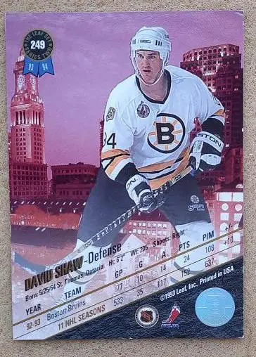 НХЛ Дэвид Шоу Бостон Брюинз № 249 1