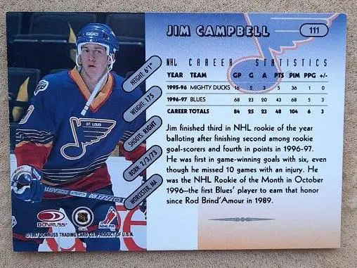 НХЛ Джим Кэмпбелл Сент-Луис Блюз № 111 1