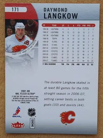 НХЛ Дэймонд Лэнгкоу Калгари Флэймз № 171 1