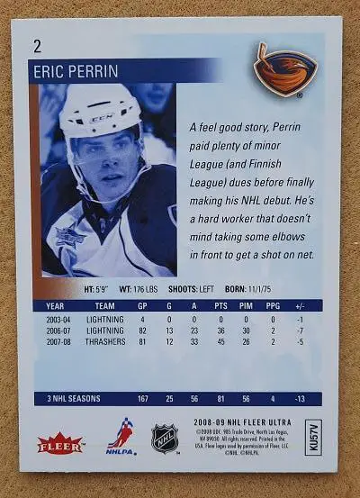 НХЛ Эрик Перрин Атланта Трэйшерз № 2 1