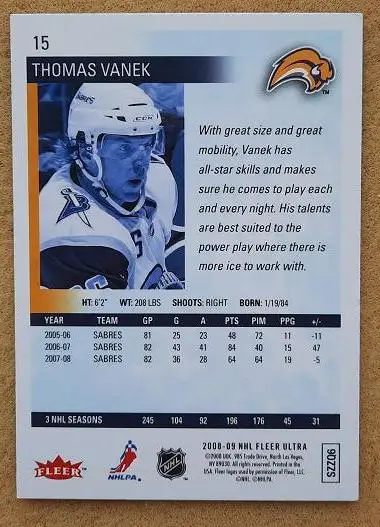 НХЛ Томаш Ванек Баффало Сейбрз № 15 1