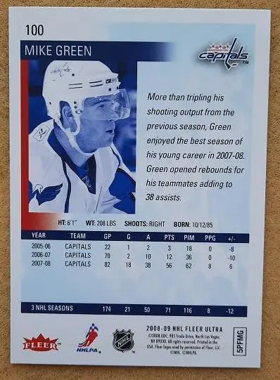 НХЛ Майк Грин Вашингтон Кэпиталз № 100 1