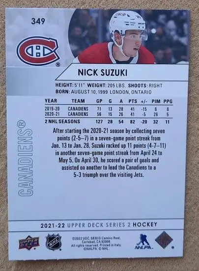НХЛ Ник Сузуки Монреаль Канадиенс № 349 1