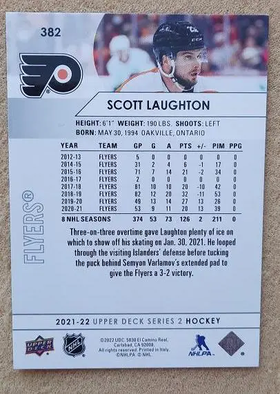 НХЛ Скотт Лотон Филадельфия Флайерз № 382 1