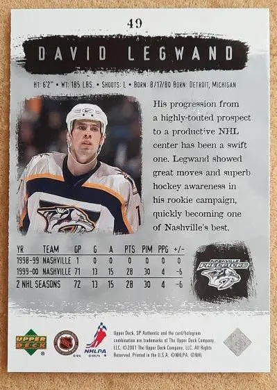 НХЛ Дэвид Легуанд Нэшвилл Предаторз № 49 1