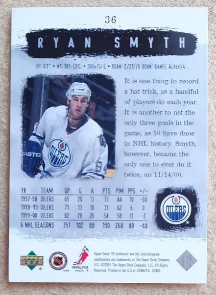 НХЛ Райан Смит Эдмонтон Ойлерз № 36 1