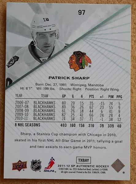 НХЛ Патрик Шарп Чикаго Блэкхокс № 97 1