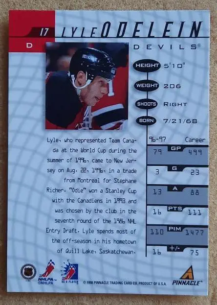 НХЛ Лайл Оделайн Нью-Джерси Дэвилз № 17 1