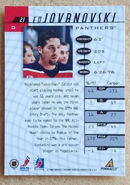 НХЛ Эд Жовановски Флорида Пантерз № 21 1