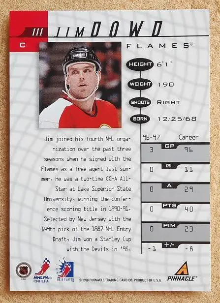НХЛ Джим Дауд Калгари Флэймз № 111 1
