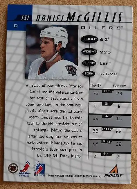 НХЛ Дэн Макгиллис Эдмонтон Ойлерз № 131 1