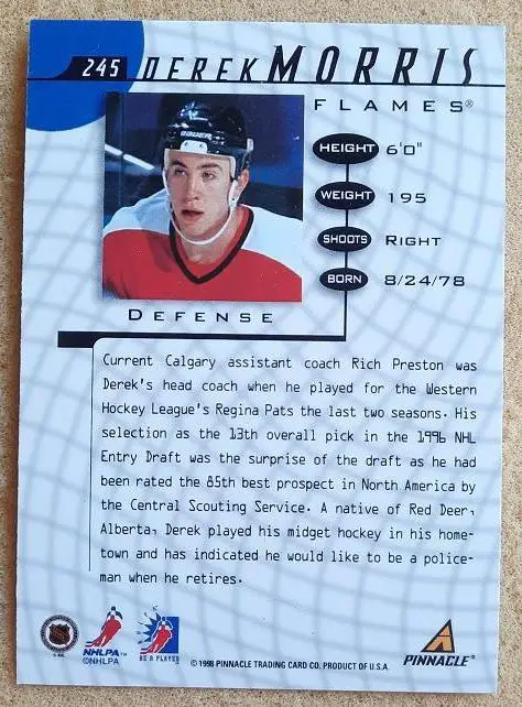 НХЛ Дерек Моррис Калгари Флэймз № 245 1