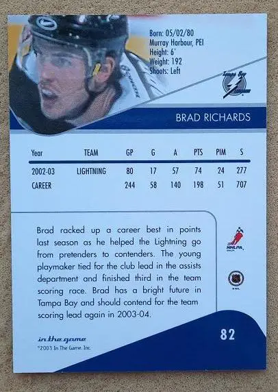 НХЛ Брэд Ричардс Тампа Бэй Лайтнинг Казань № 82 1