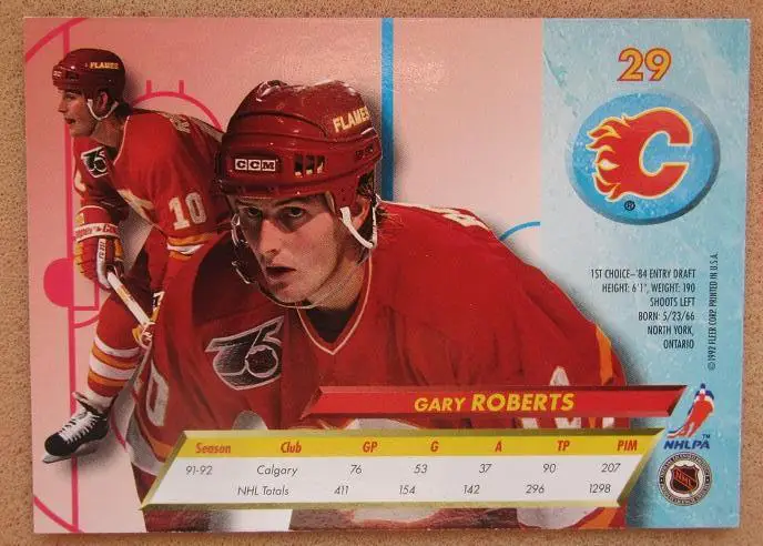 НХЛ Гари Робертс Калгари Флэймз № 29 1