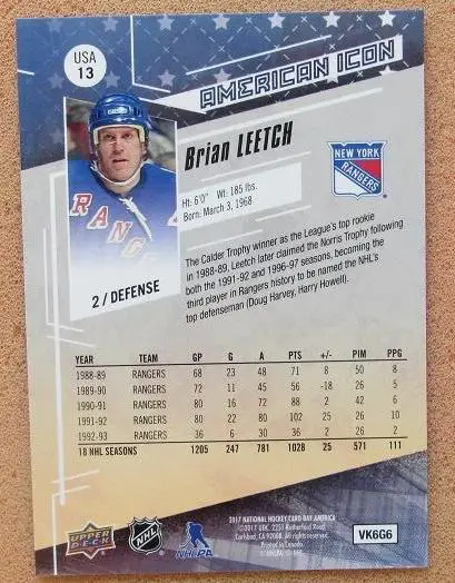 НХЛ Брайан Лич Нью-Йорк Рейнджерс № 13 1