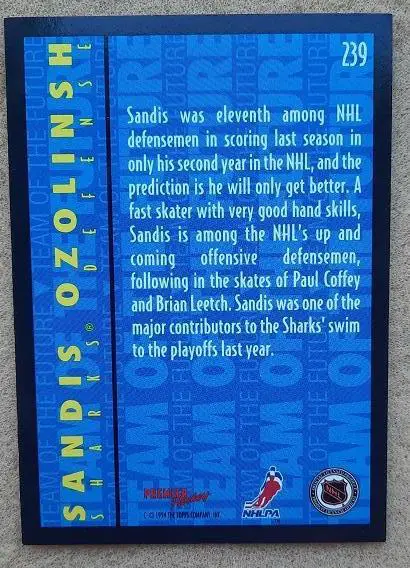 НХЛ Сандис Озолиньш Сан-Хосе Шаркс Динамо Рига Атлант № 239 1