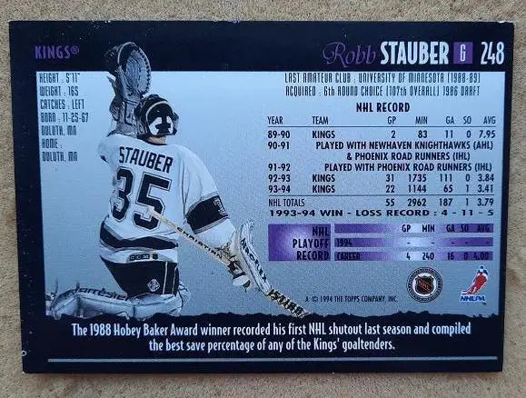 НХЛ Роб Штаубер Лос-Анжелес Кингз№ 248 1