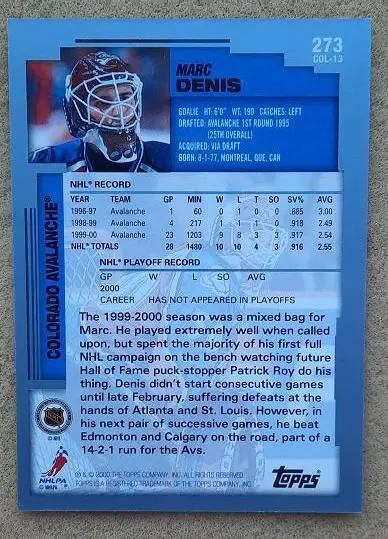 НХЛ Марк Дени Колорадо Эвеланш № 273 1