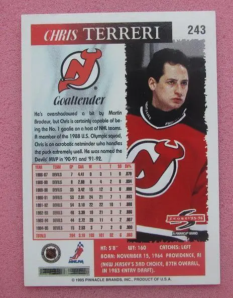 НХЛ Крис Террери Нью-Джерси Дэвилз № 243 1