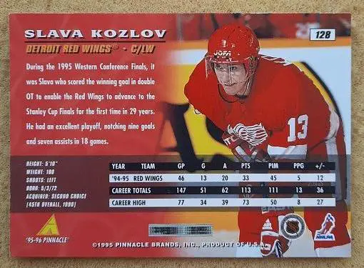 НХЛ Слава Козлов Детройт Ред Уингз Химик ЦСКА Спартак Казань Уфа Атлант № 128 1