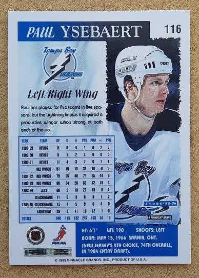 НХЛ Пол Айсберт Тампа Бэй Лайтнинг № 116 1