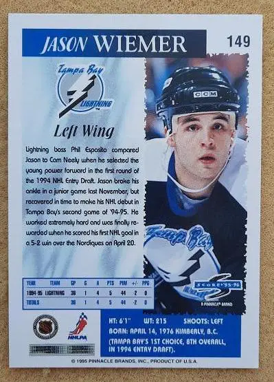 НХЛ Джейсон Вимер Тампа Бэй Лайтнинг № 149 1