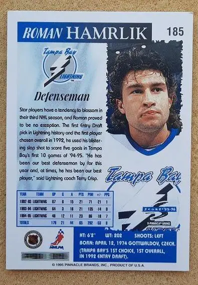 НХЛ Роман Хармлик Тампа Бэй Лайтнинг № 185 1