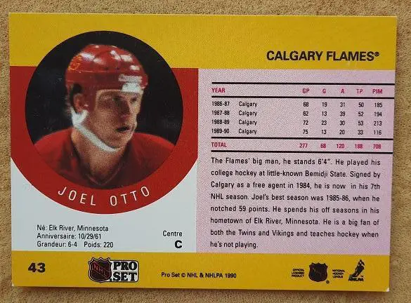 НХЛ Джоэль Отто Калгари Флэймз № 43 1