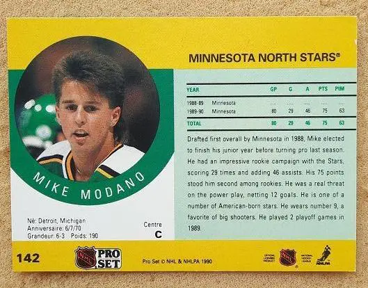 НХЛ Майк Модано Миннесота Норт Старз № 142 1