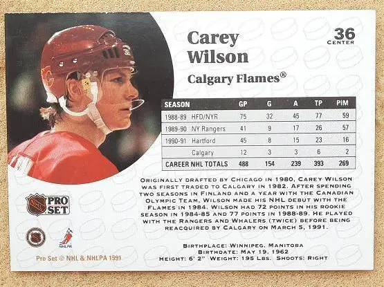 НХЛ Кэри Уилсон Калгари Флэймз № 36 1