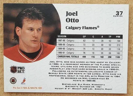 НХЛ Джоэль Отто Калгари Флэймз № 37 1