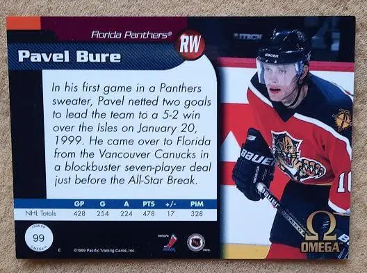 НХЛ Павел Буре Флорида Пантерз ЦСКА Спартак Москва № 99 1