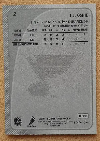 НХЛ Ти Джей Оши Сент-Луис Блюз № 2 1