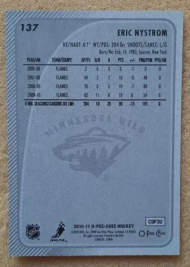 НХЛ Эрик Нюстрем Миннесота Уайлд № 137 1