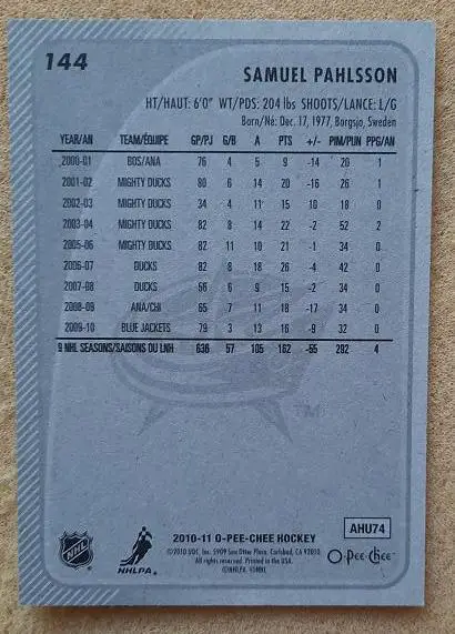 НХЛ Самуэль Польссон Коламбус Блю Джекетс № 144 1