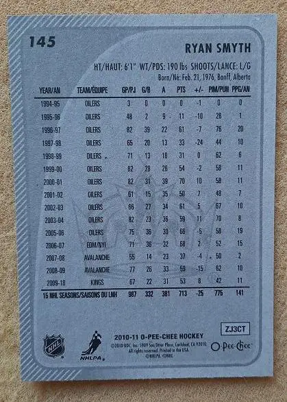 НХЛ Райан Смит Эдмонтон Ойлерз № 145 1