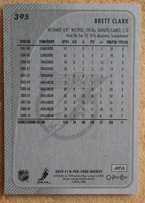 НХЛ Бретт Кларк Тампа Бэй Лайтнинг № 395 1