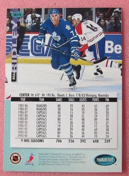 НХЛ Майкл Ридли Торонто Мэйпл Лифс № SE 178 1