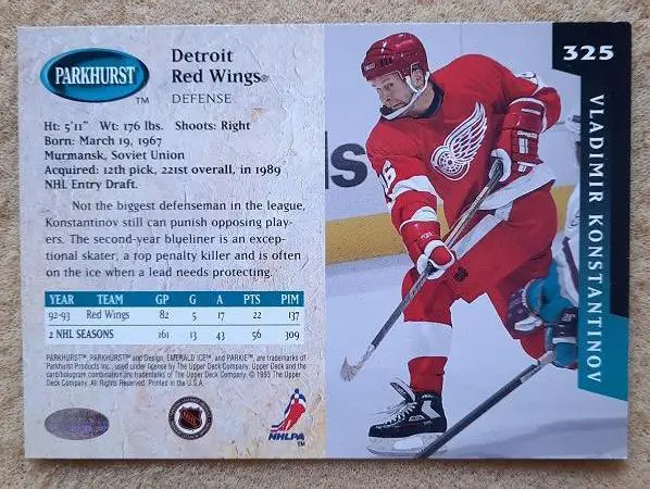 НХЛ Владимир Константинов Детройт Ред Уингз ЦСКА Москва № 325 1