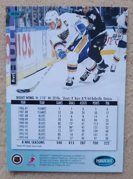 НХЛ Бретт Халл Сент-Луис Блюз № SE 154 1